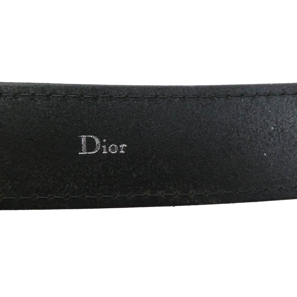 DIOR HOMME ディオールオム 05ss エディ期 Dバックル レザー ベルト ブラック系 85【中古】