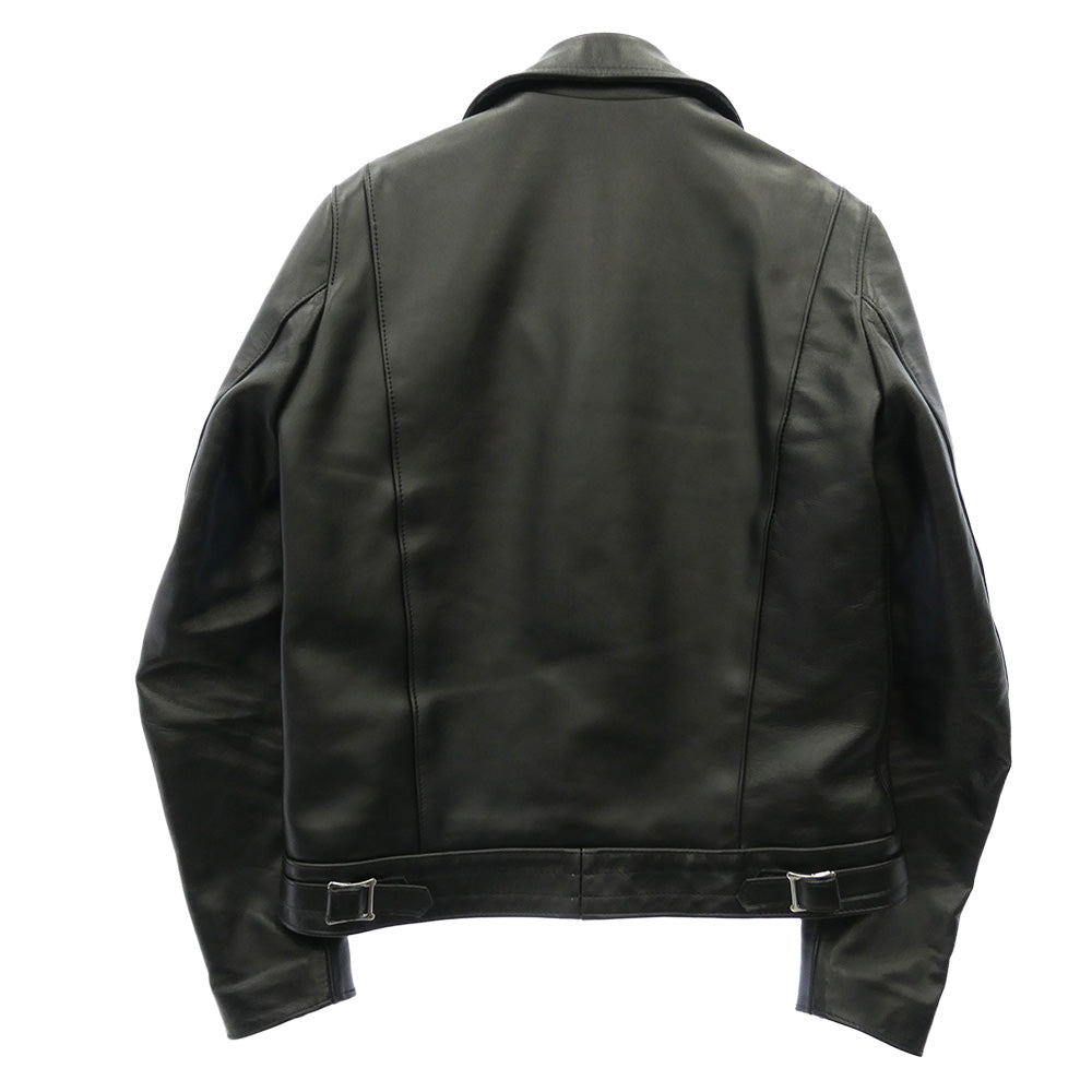 Lewis Leathers ルイスレザー 441T CYCLONE サイクロン タイトフィット ホースハイド スクエアパッチ ベージュジップ レザー ライダース ジャケット ブラック系 38【中古】