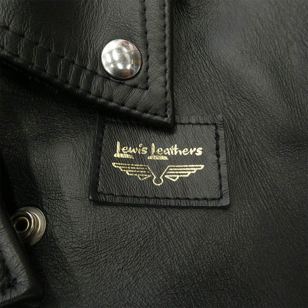 Lewis Leathers ルイスレザー 441T CYCLONE サイクロン タイトフィット ホースハイド スクエアパッチ ベージュジップ レザー ライダース ジャケット ブラック系 38【中古】