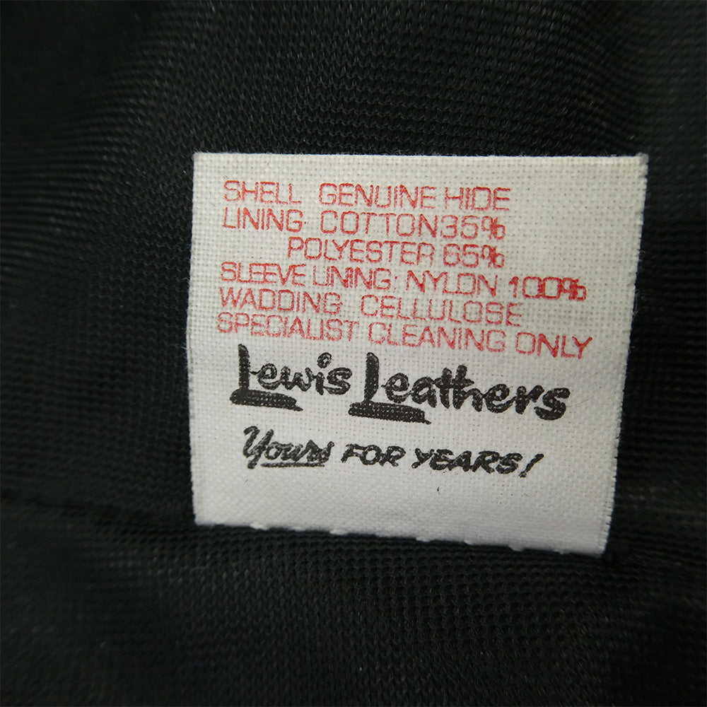 Lewis Leathers ルイスレザー 441T CYCLONE サイクロン タイトフィット ホースハイド スクエアパッチ ベージュジップ レザー ライダース ジャケット ブラック系 38【中古】
