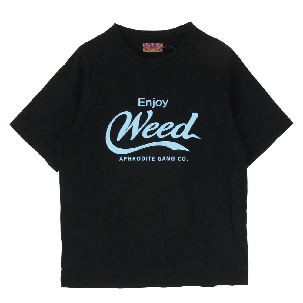 バッズプール ENJOY WEED S/S TEE エンジョイ プリント 半袖 Tシャツ ブラック系 M【中古】