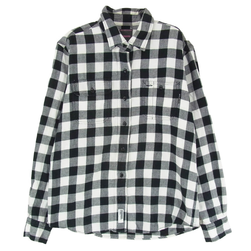 NEIGHBORHOOD ネイバーフッド DCNH-SH-W12 チェック バックプリント コットン 長袖 シャツ ブラック系 S【中古】
