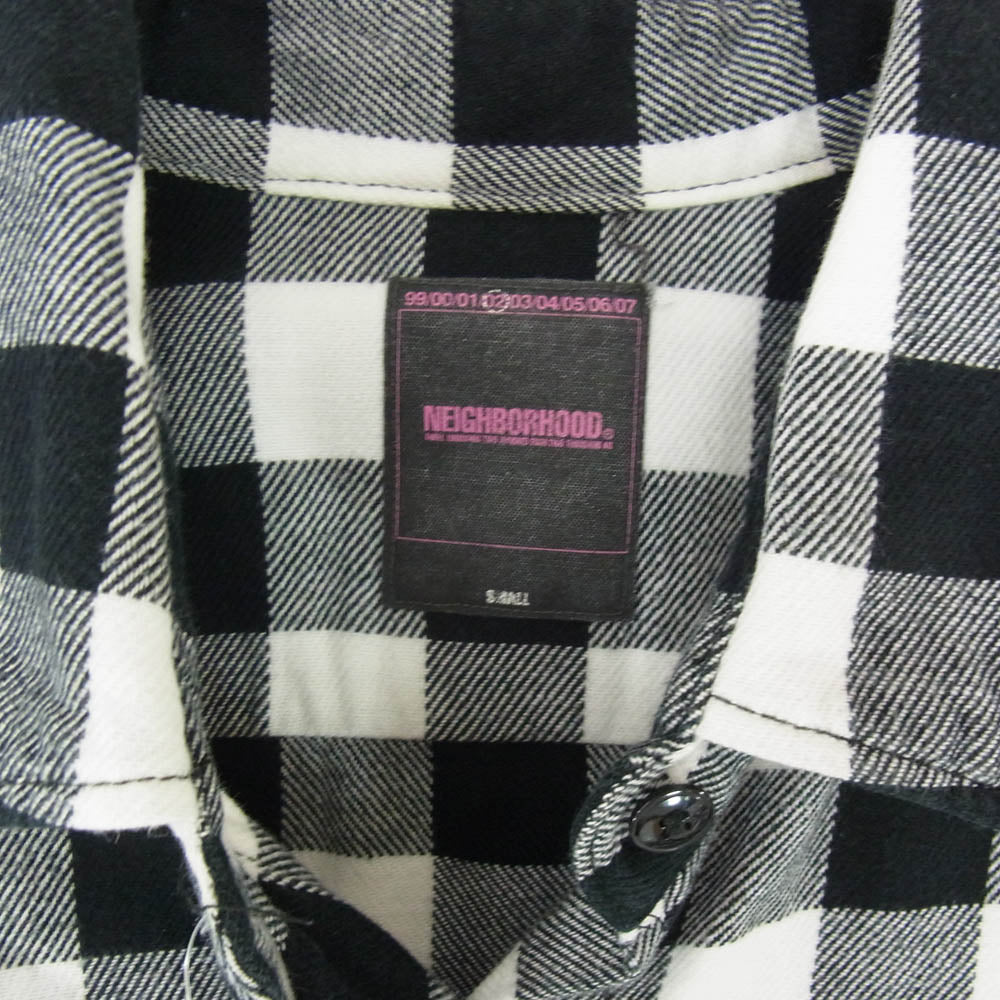 NEIGHBORHOOD ネイバーフッド DCNH-SH-W12 チェック バックプリント コットン 長袖 シャツ ブラック系 S【中古】