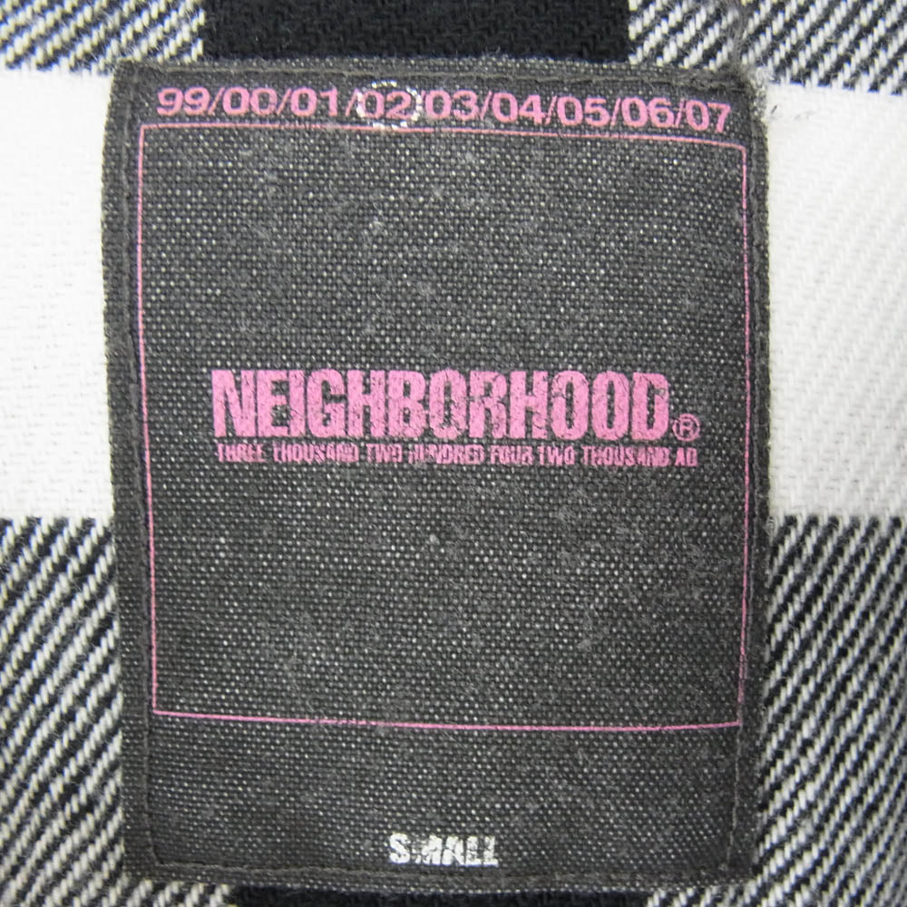 NEIGHBORHOOD ネイバーフッド DCNH-SH-W12 チェック バックプリント コットン 長袖 シャツ ブラック系 S【中古】
