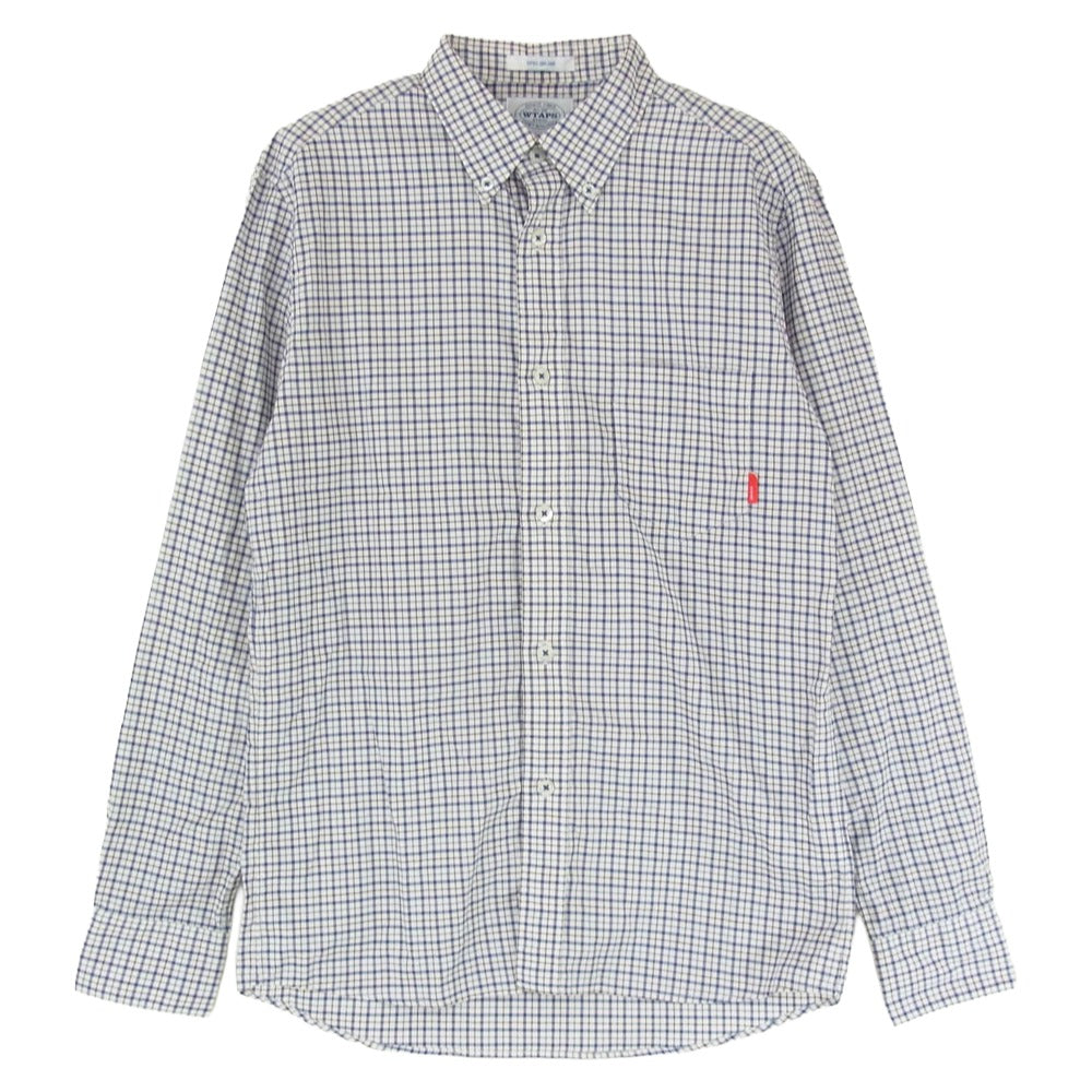 WTAPS ダブルタップス 132SPDT-SHM01 PLAIN L/S 01 チェック 長袖 シャツ ブルー系 S【中古】