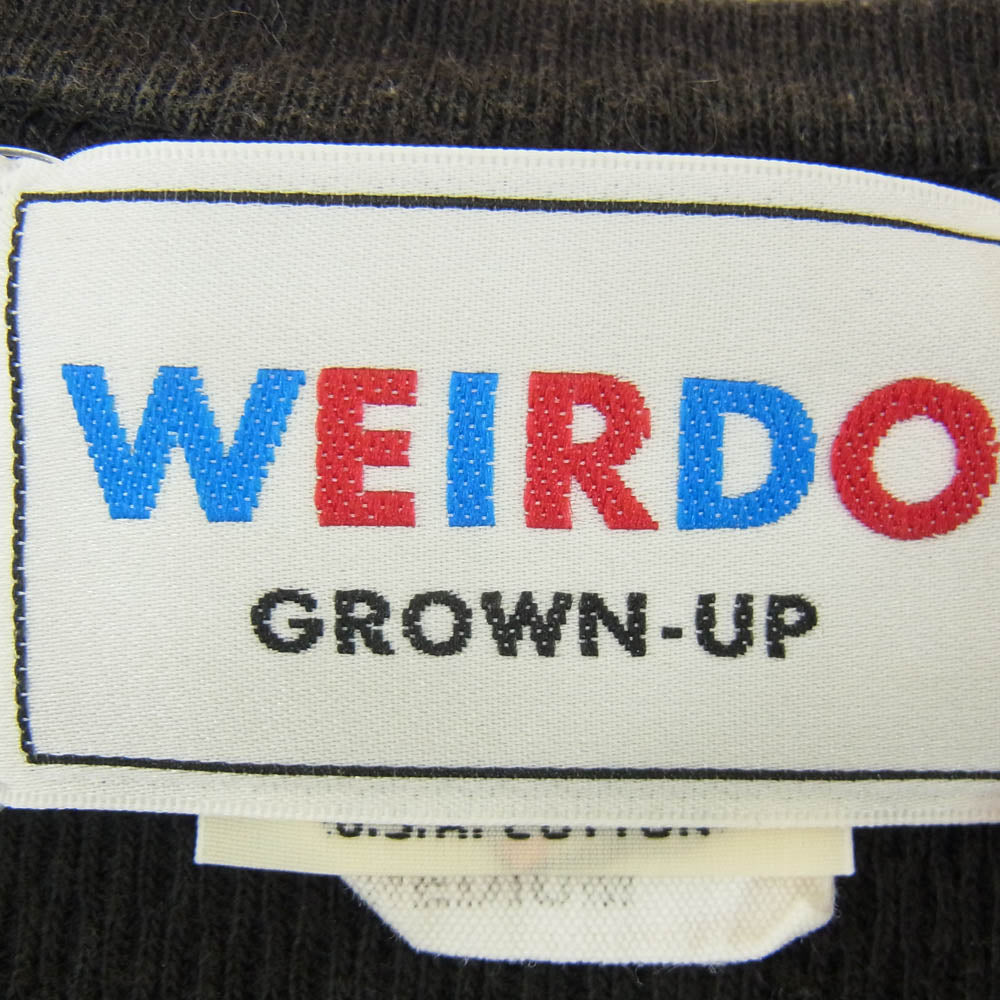 WEIRDO ウィアード ロゴ プリント クルーネック 丸首 長袖 ロングスリーブ Tシャツ ブラック系 M【中古】
