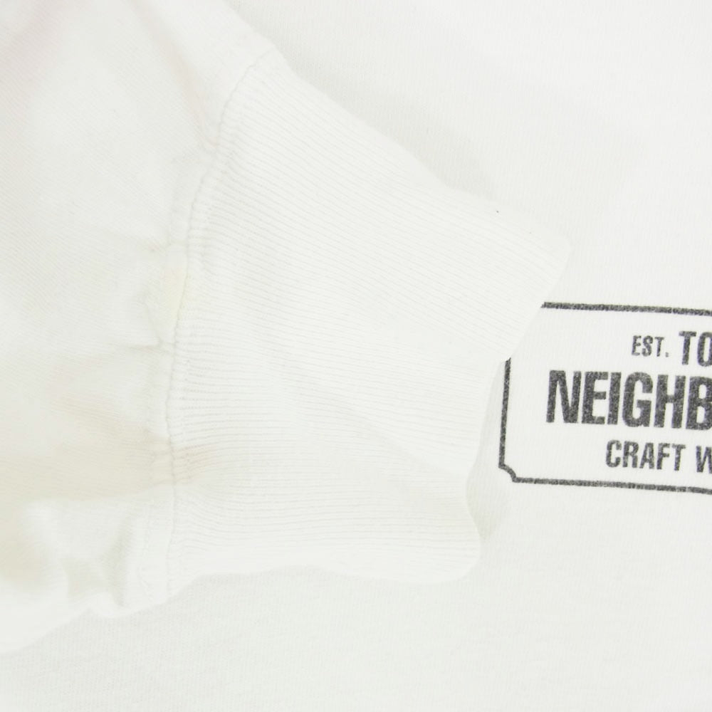 NEIGHBORHOOD ネイバーフッド 袖ロゴ プリント 長袖 Tシャツ ホワイト系 M【中古】