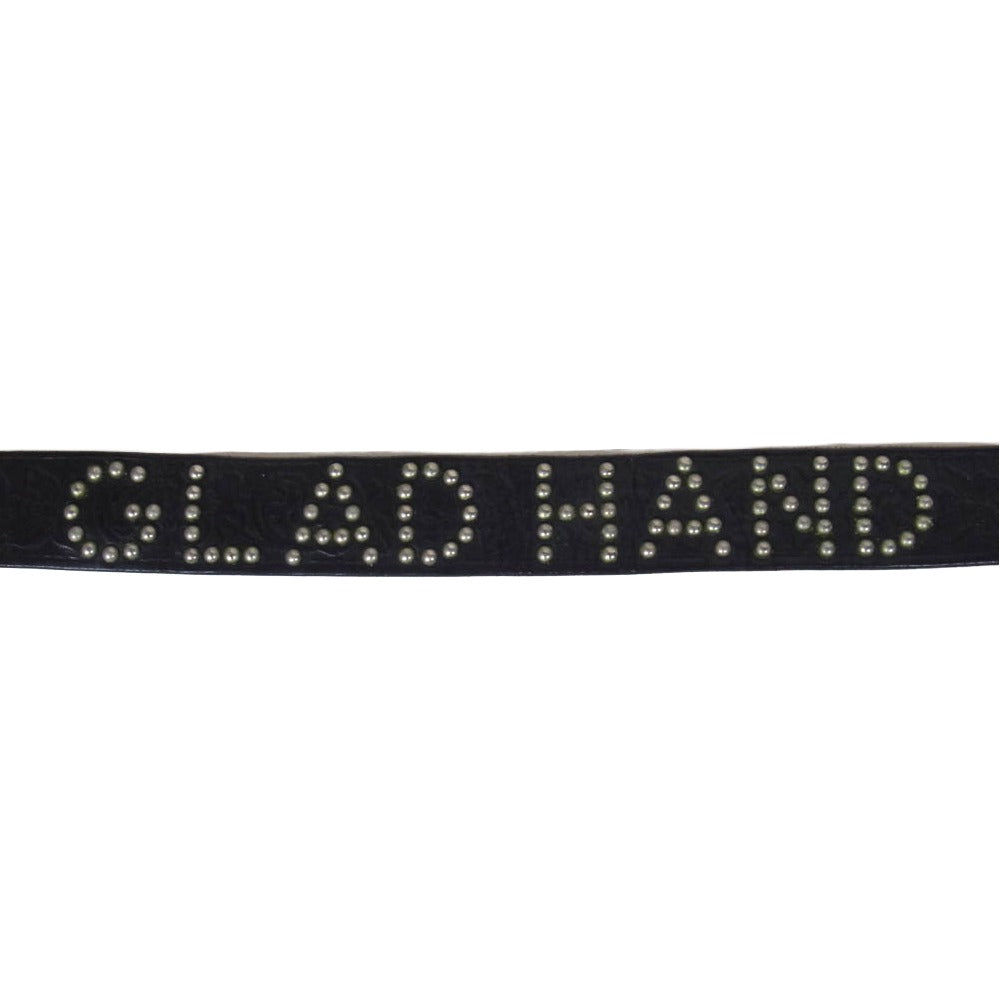 GLADHAND & Co. グラッドハンド USA製 スタッズ ロゴ ベルト 32インチ ブラック系 32【中古】