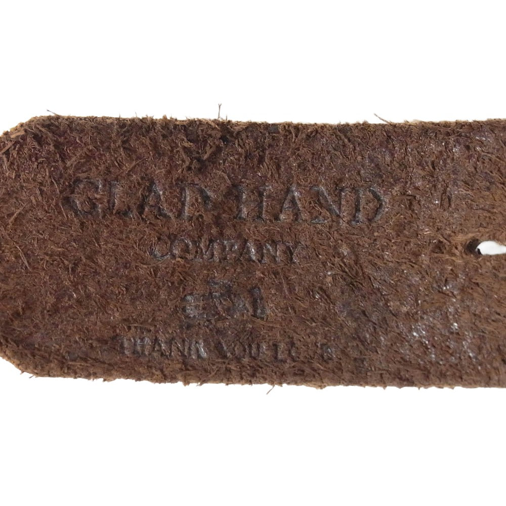 GLADHAND & Co. グラッドハンド USA製 スタッズ ロゴ ベルト 32インチ ブラック系 32【中古】
