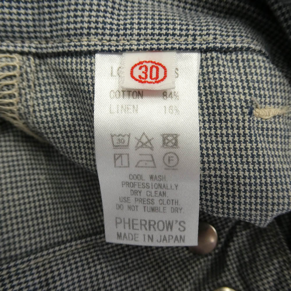 Pherrow's フェローズ PABP1-S ブッシュ ショーツ ハーフ ショート パンツ ブラック系 30【中古】
