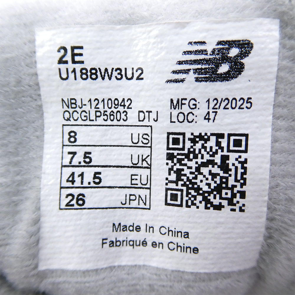 NEW BALANCE ニューバランス 26SS U188W3U2 RESH FOAM X 1880 V2 フレッシュフォームX1880 スニーカー グレー系 ネイビー系 26ｃｍ【極上美品】【中古】