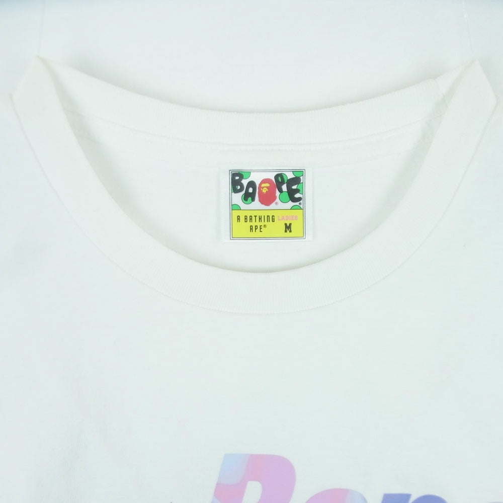 A BATHING APE アベイシングエイプ Ladies Liquid Camo Bape Sta Logo Tee レディース リキッド カモ ベイプ スター ロゴ 半袖 Tシャツ ホワイト系 M【中古】