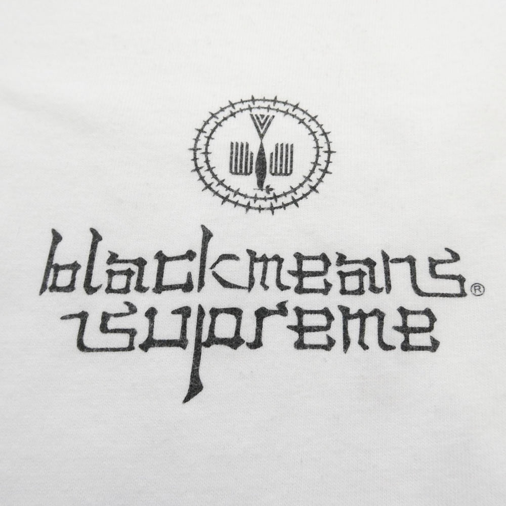 Supreme シュプリーム × Blackmeans ブラックミーンズ 23AW L/S Tee ロゴ プリント ロングスリーブ Tシャツ 長袖+BF205+BF205 ホワイト系 L【中古】