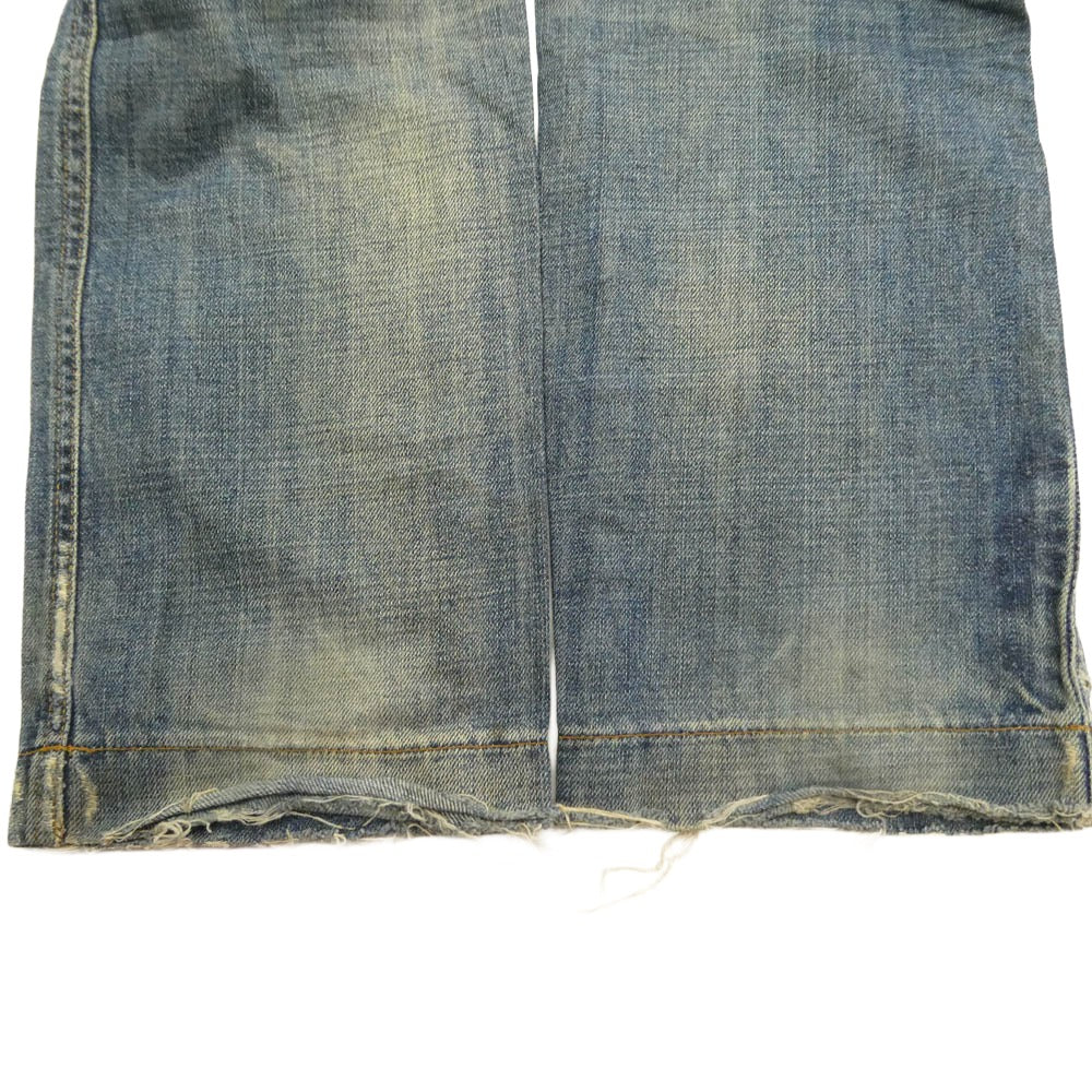 DOLCE&GABBANA ドルチェアンドガッバーナ ダメージ加工 DGメタルビット デニム パンツ ブルー系 46【中古】