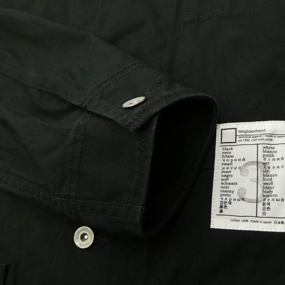 NEIGHBORHOOD ネイバーフッド 25SS 251AQNH-JKM02 BW.SHORT COAT BLACK & WHITE シリーズ ワーク コート ブラック系 L【中古】