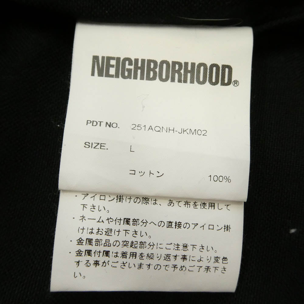 NEIGHBORHOOD ネイバーフッド 25SS 251AQNH-JKM02 BW.SHORT COAT BLACK & WHITE シリーズ ワーク コート ブラック系 L【中古】