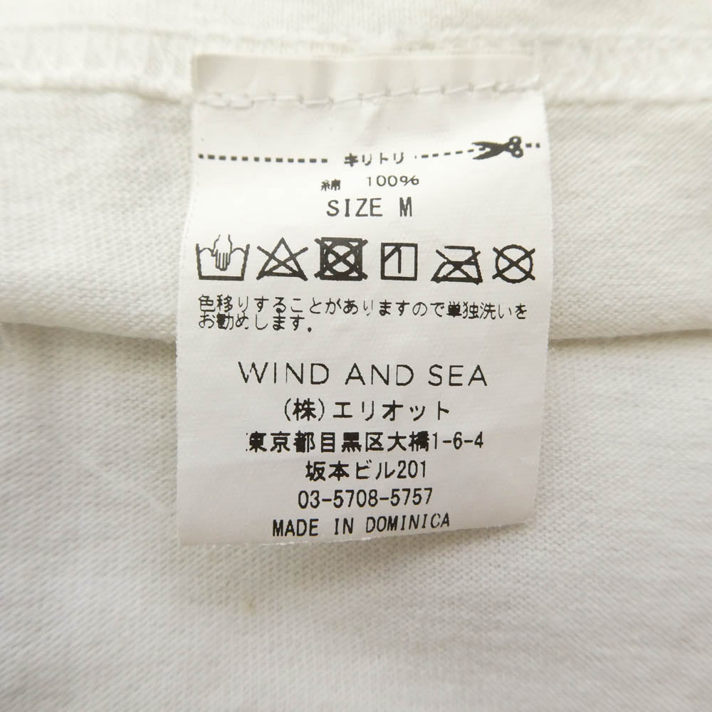 WIND AND SEA ウィンダンシー × PHANTACi PHANTA AND SEA ロゴ プリント コットン 半袖 Tシャツ ホワイト系 M【中古】