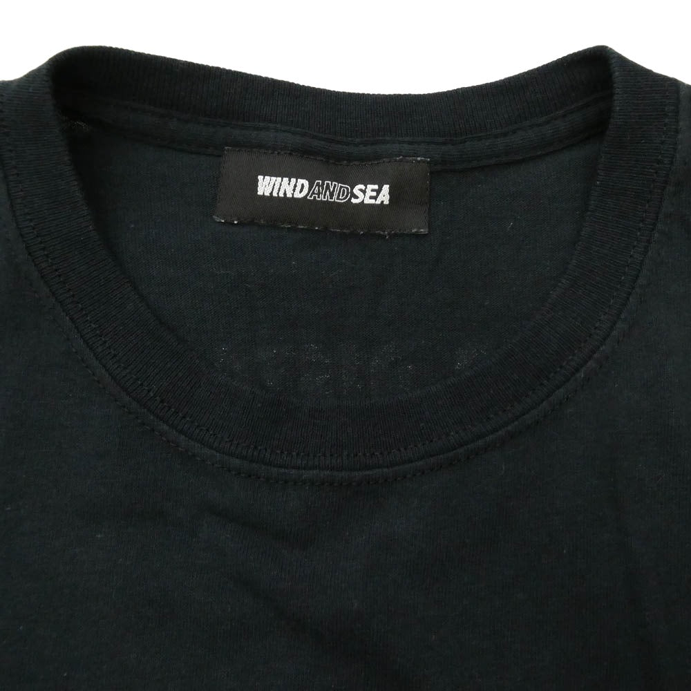 WIND AND SEA ウィンダンシー WDS-Donation-02 KEEP DISTANCE T-SHIRT フロントプリント チャリティー Tシャツ ブラック系 M【中古】