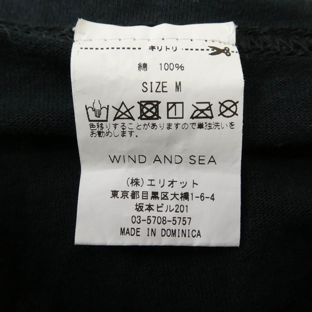WIND AND SEA ウィンダンシー WDS-Donation-02 KEEP DISTANCE T-SHIRT フロントプリント チャリティー Tシャツ ブラック系 M【中古】