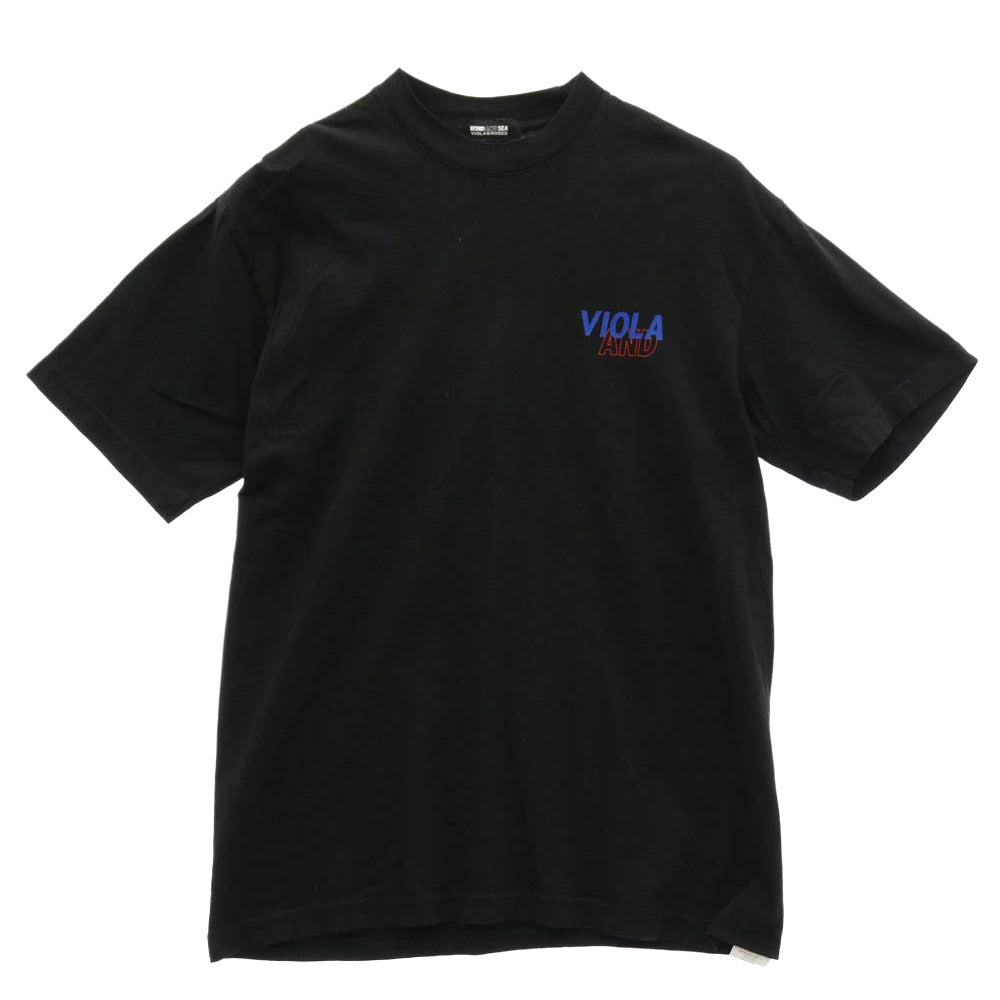 WIND AND SEA ウィンダンシー WDS-VR-22A-02 × VIOLA&ROSES ロゴ プリント コットン 半袖 Tシャツ ブラック系 M【中古】