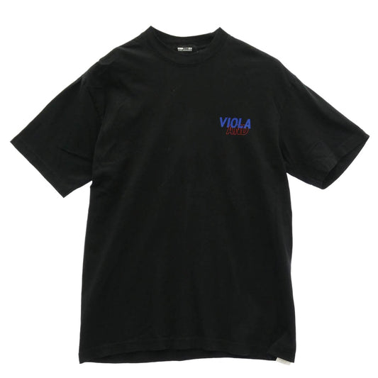 WIND AND SEA ウィンダンシー WDS-VR-22A-02 × VIOLA&ROSES ロゴ プリント コットン 半袖 Tシャツ ブラック系 M【中古】