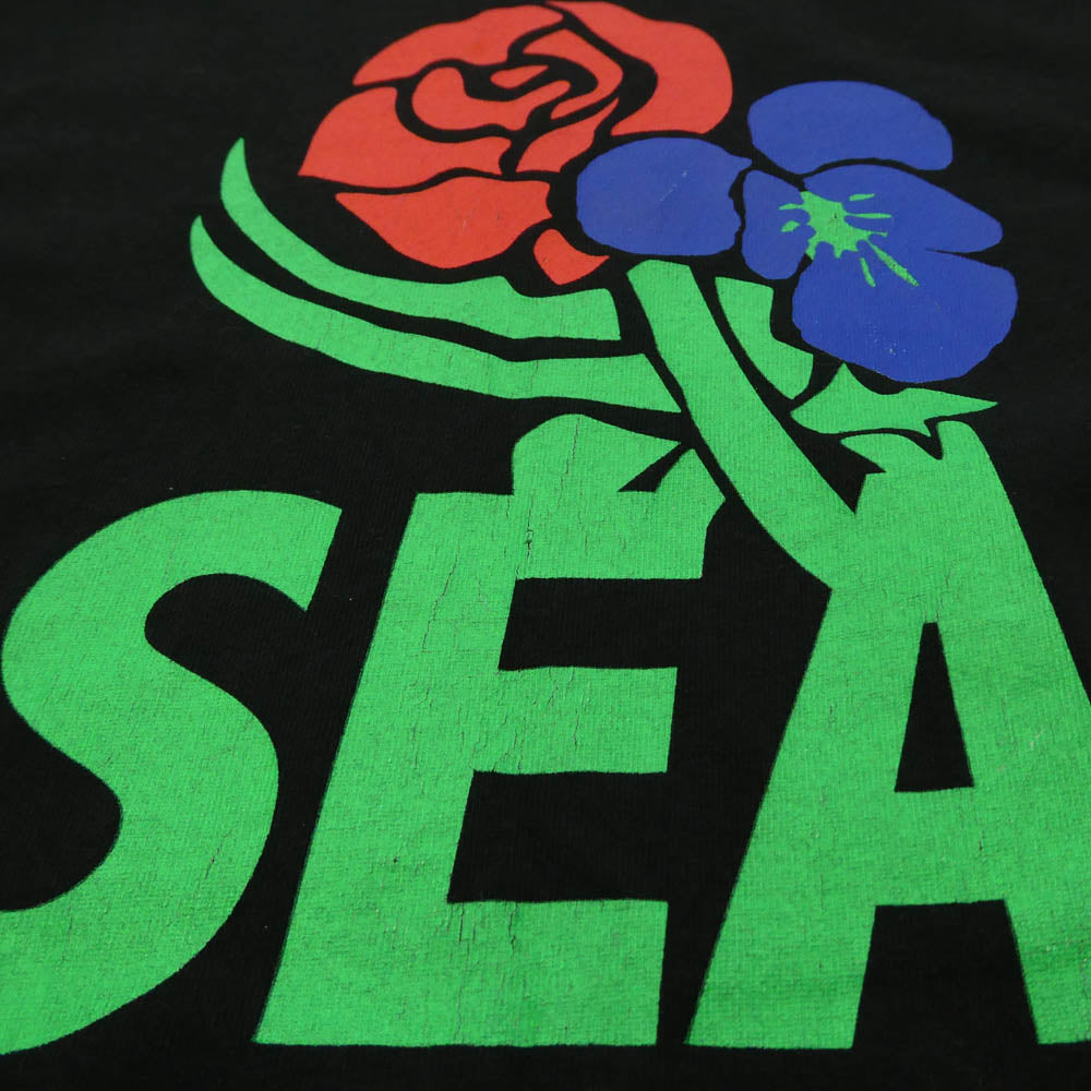 WIND AND SEA ウィンダンシー WDS-VR-22A-02 × VIOLA&ROSES ロゴ プリント コットン 半袖 Tシャツ ブラック系 M【中古】