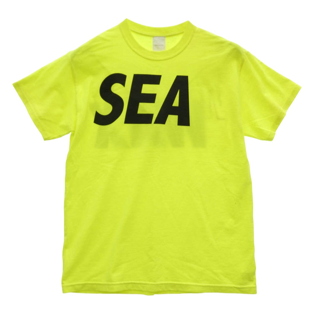 WIND AND SEA ウィンダンシー WDS-CS-21 WIND "WAX" SEA ロゴ プリント 半袖 Tシャツ イエロー系 M【中古】