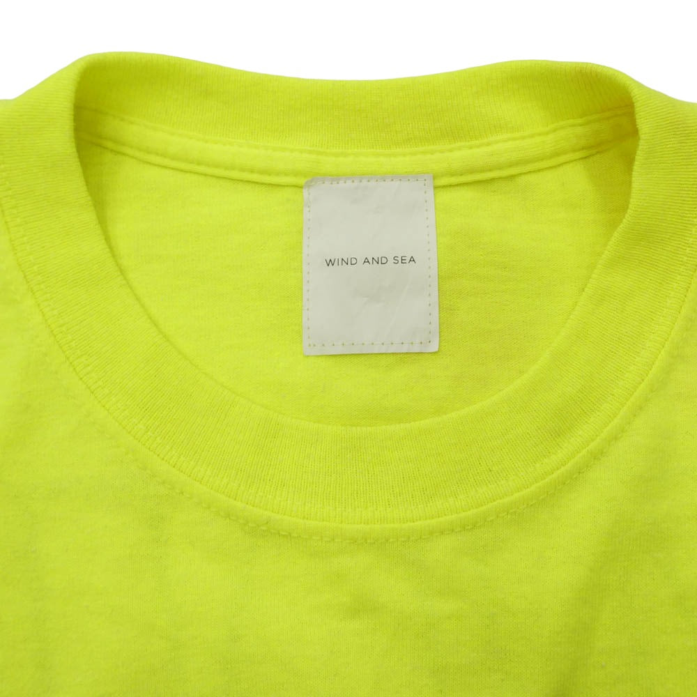 WIND AND SEA ウィンダンシー WDS-CS-21 WIND "WAX" SEA ロゴ プリント 半袖 Tシャツ イエロー系 M【中古】