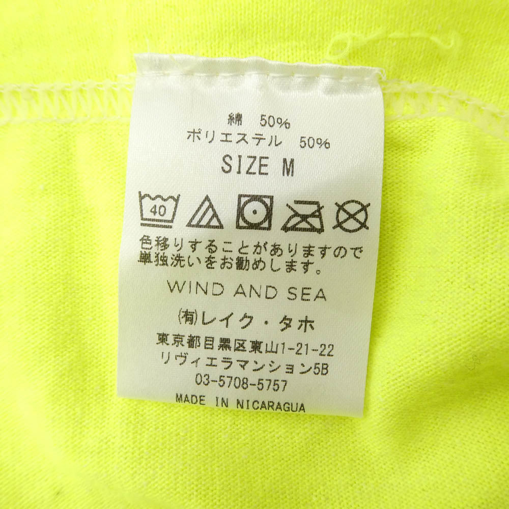 WIND AND SEA ウィンダンシー WDS-CS-21 WIND "WAX" SEA ロゴ プリント 半袖 Tシャツ イエロー系 M【中古】