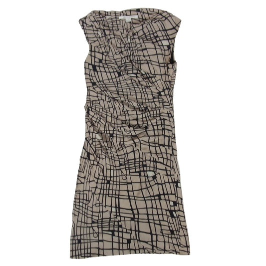 DIANE VON FURSTENBERG ダイアンフォンファステンバーグ 総柄 ノースリーブ ワンピース ベージュ系 4【中古】