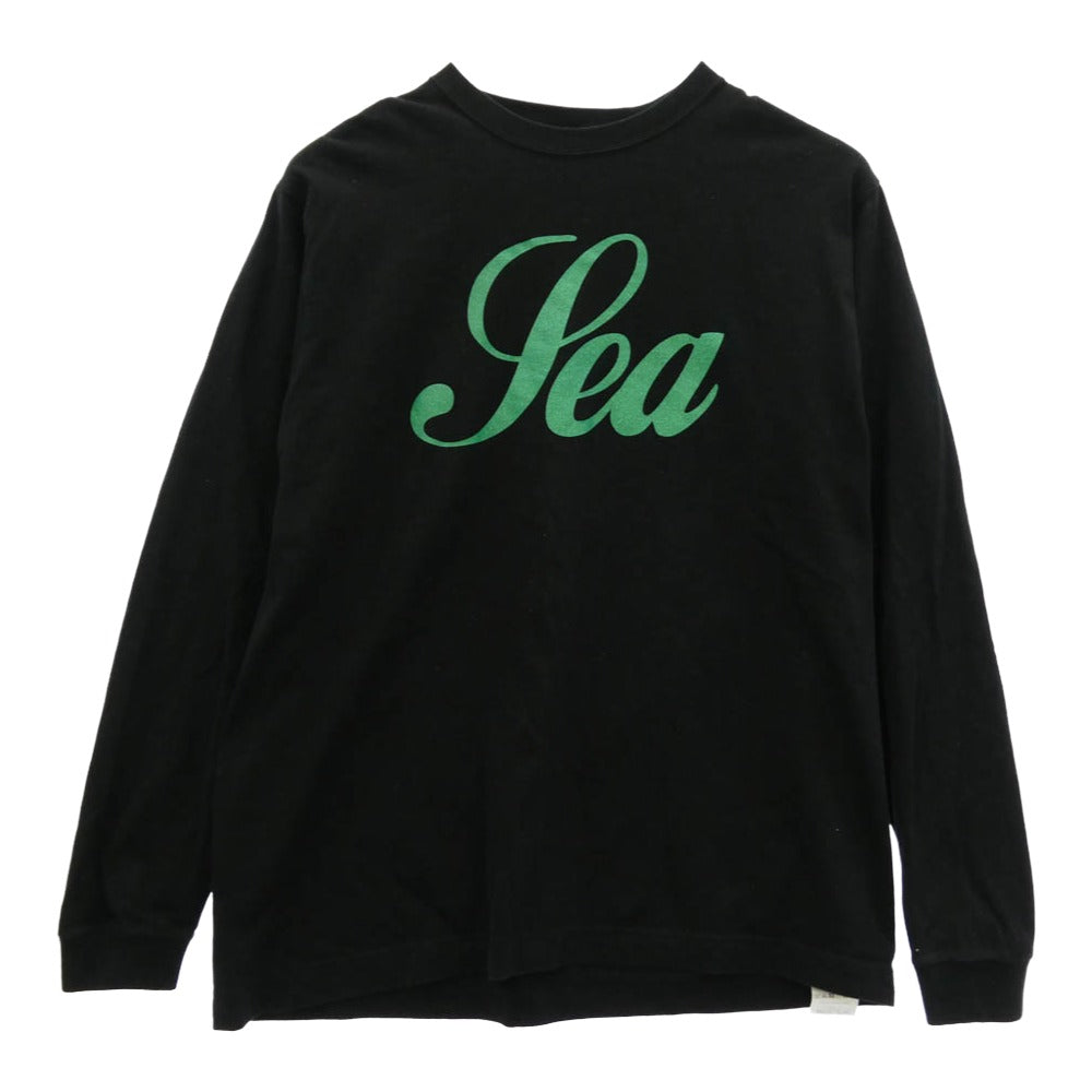 WIND AND SEA ウィンダンシー WDS-CS-307 Glitter L/S Tee ロゴ プリント 長袖 Tシャツ カットソー ブラック系 M【中古】