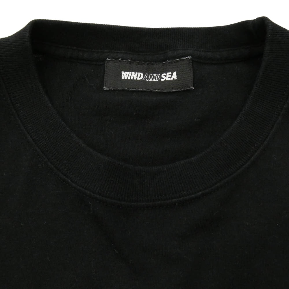 WIND AND SEA ウィンダンシー WDS-CS-307 Glitter L/S Tee ロゴ プリント 長袖 Tシャツ カットソー ブラック系 M【中古】