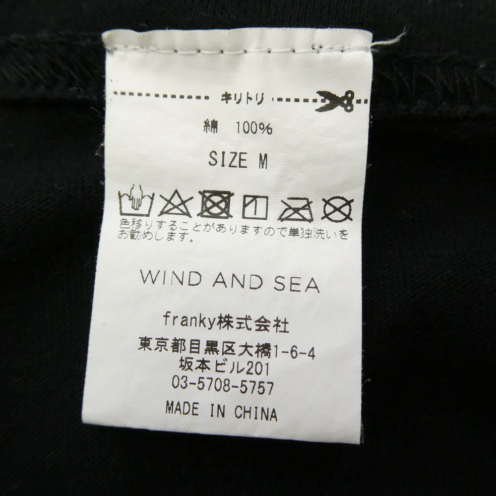 WIND AND SEA ウィンダンシー WDS-CS-307 Glitter L/S Tee ロゴ プリント 長袖 Tシャツ カットソー ブラック系 M【中古】