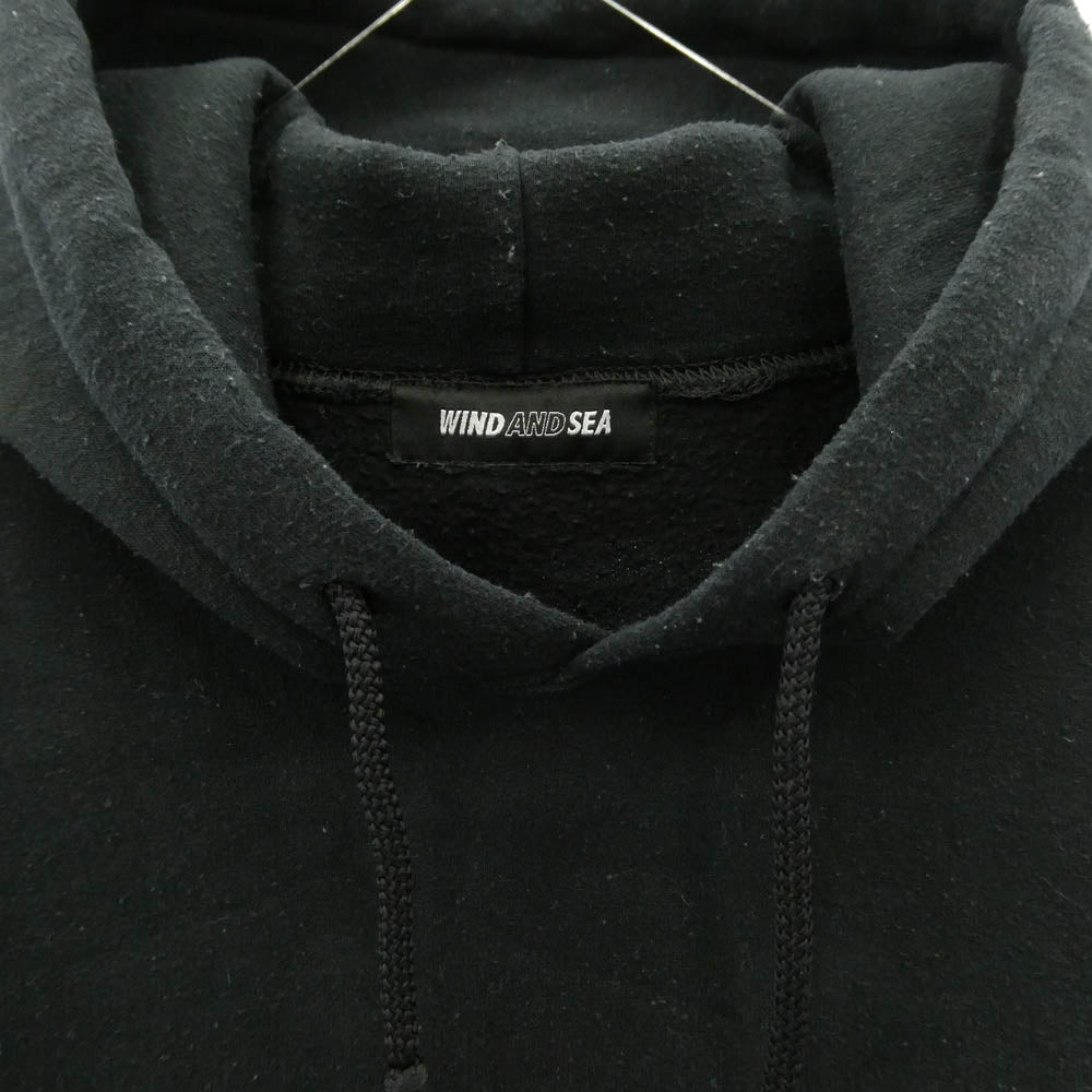 WIND AND SEA ウィンダンシー 19AW WDS-CS-179 ロゴ バックプリント プルオーバー パーカー フーディー ブラック系 M【中古】