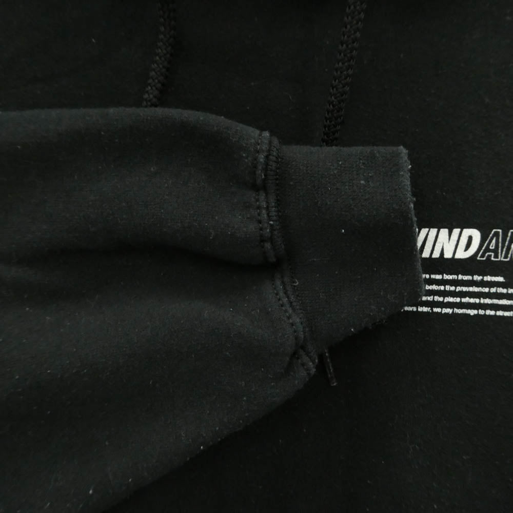 WIND AND SEA ウィンダンシー 19AW WDS-CS-179 ロゴ バックプリント プルオーバー パーカー フーディー ブラック系 M【中古】