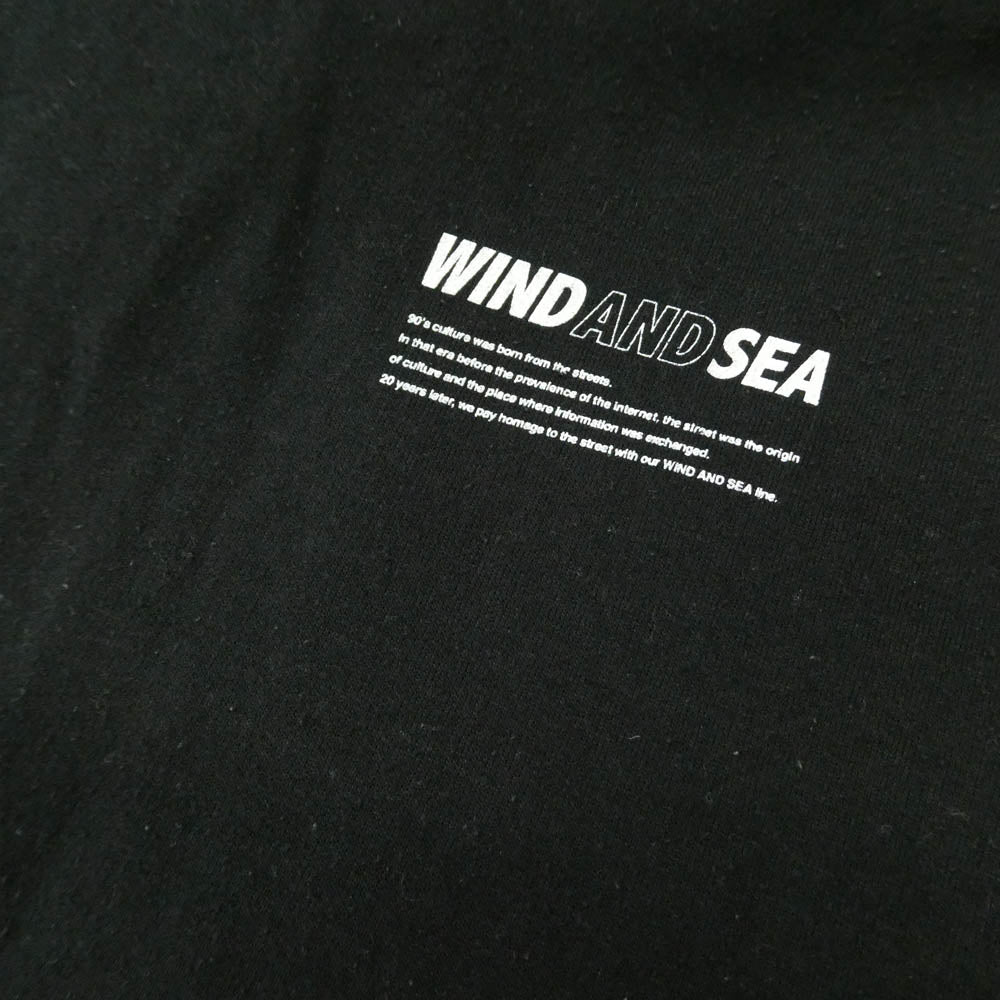 WIND AND SEA ウィンダンシー 19AW WDS-CS-179 ロゴ バックプリント プルオーバー パーカー フーディー ブラック系 M【中古】