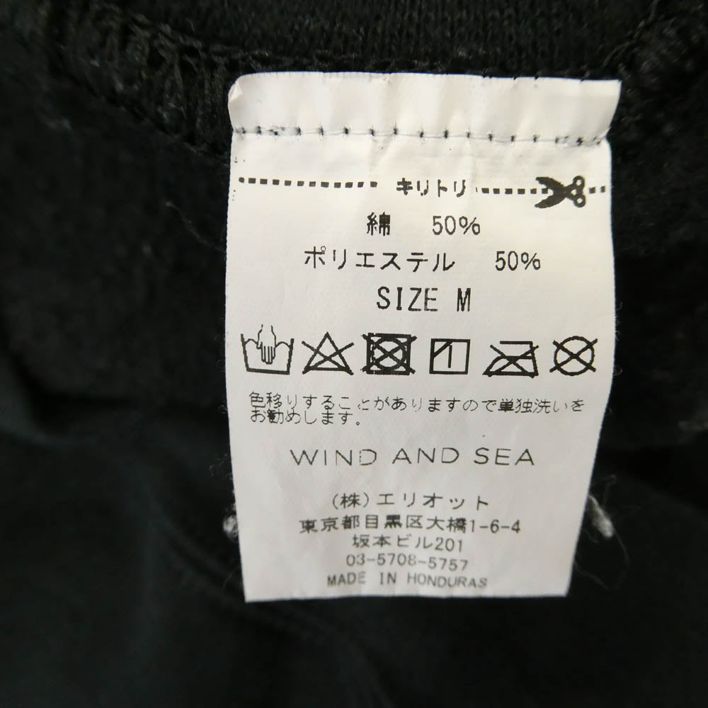 WIND AND SEA ウィンダンシー 19AW WDS-CS-179 ロゴ バックプリント プルオーバー パーカー フーディー ブラック系 M【中古】