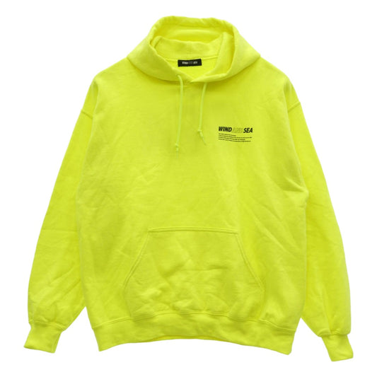 WIND AND SEA ウィンダンシー 19AW WDS-CS-179 ロゴ バックプリント プルオーバー パーカー フーディー ライトグリーン系 M【中古】