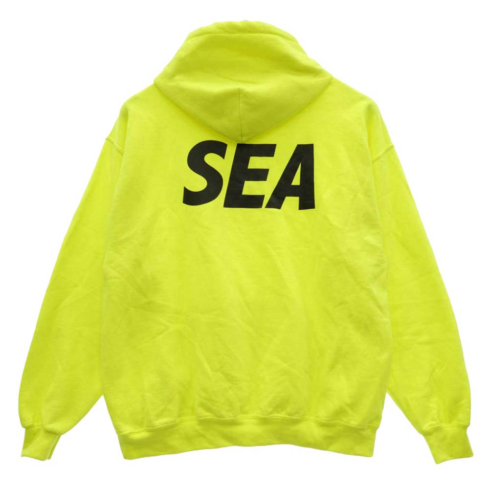 WIND AND SEA ウィンダンシー 19AW WDS-CS-179 ロゴ バックプリント プルオーバー パーカー フーディー ライトグリーン系 M【中古】