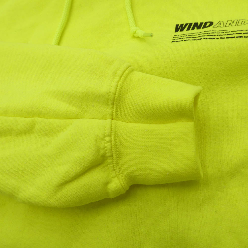 WIND AND SEA ウィンダンシー 19AW WDS-CS-179 ロゴ バックプリント プルオーバー パーカー フーディー ライトグリーン系 M【中古】