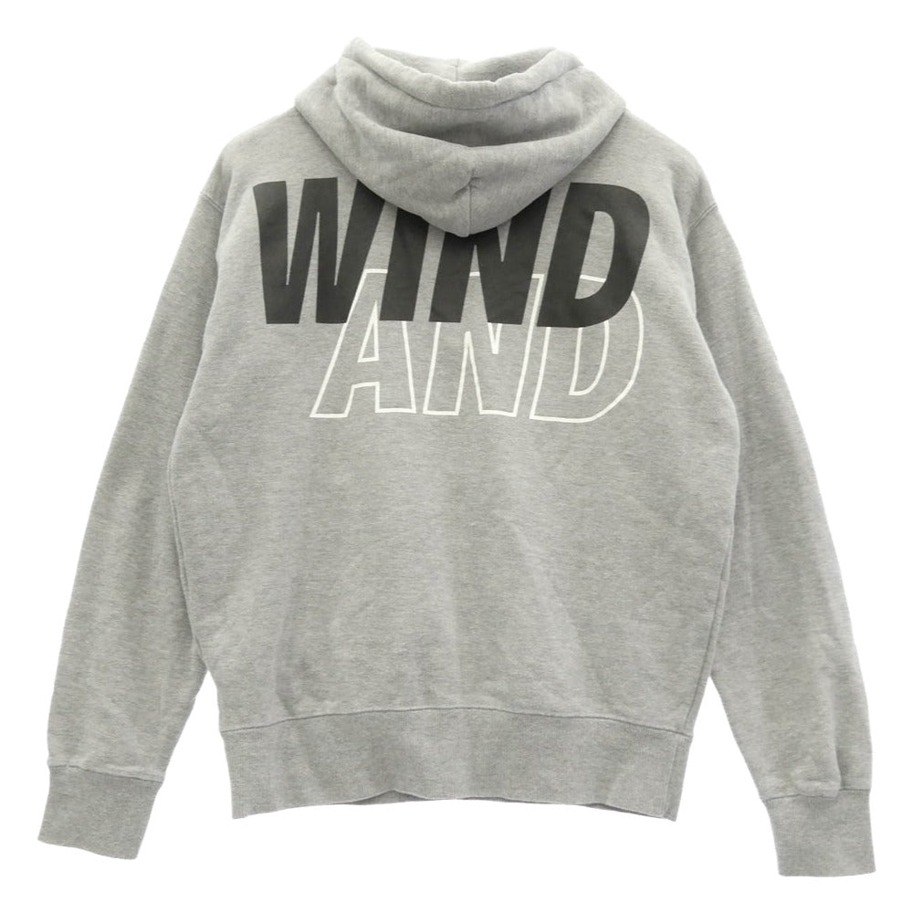 WIND AND SEA ウィンダンシー WDS-CS-01 ロゴ プリント プルオーバー パーカー フーディー グレー系 M【中古】
