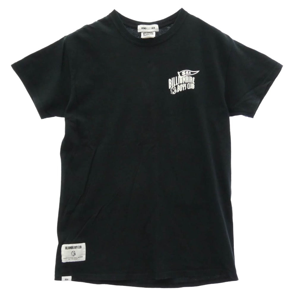 WIND AND SEA ウィンダンシー Billionaire Boys Club ビリオネアボーイズクラブ BBCJP195ST011 × BILLIONAIRE BOYS CLUB ロゴ プリント コットン 半袖 Tシャツ ブラック系 M【中古】
