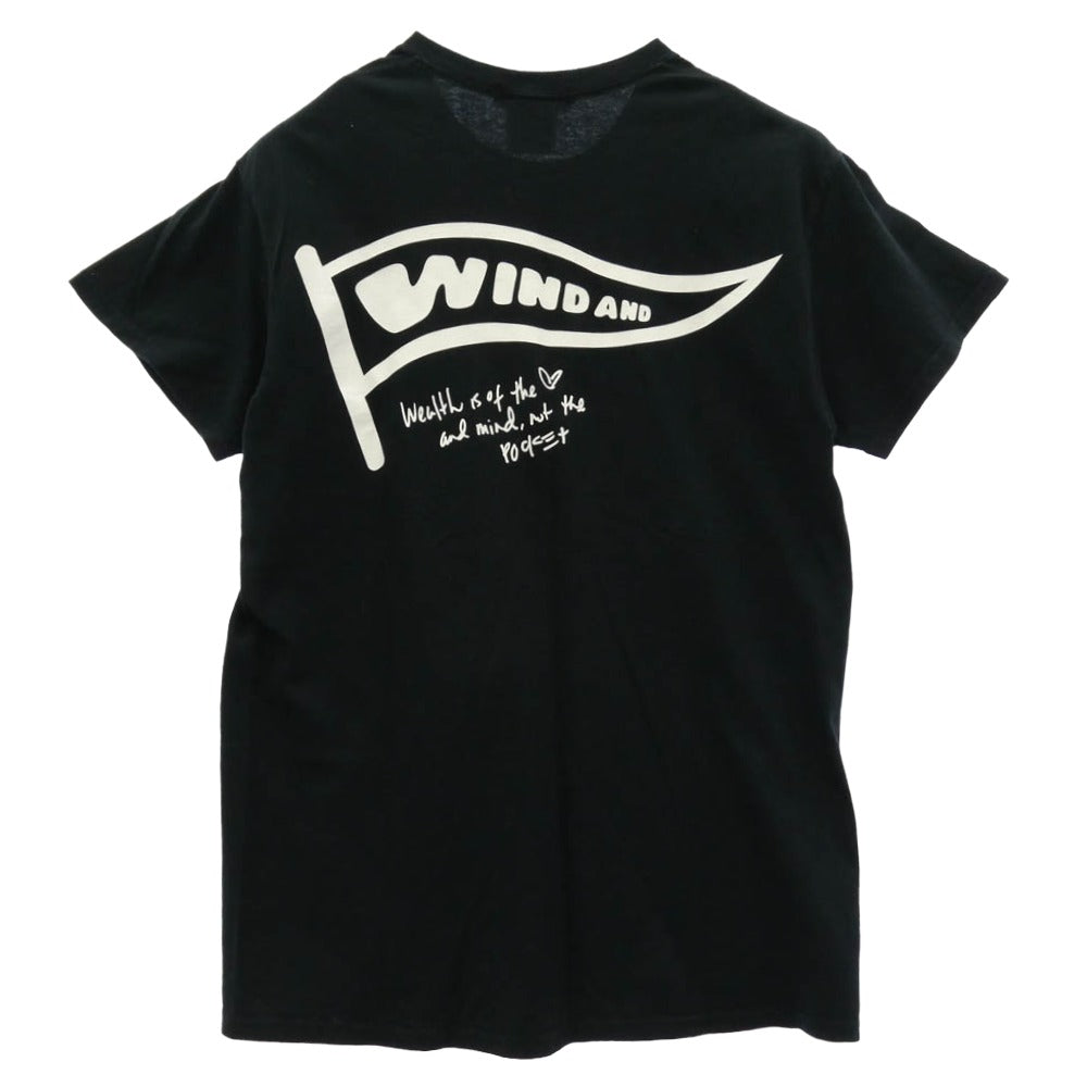 WIND AND SEA ウィンダンシー Billionaire Boys Club ビリオネアボーイズクラブ BBCJP195ST011 × BILLIONAIRE BOYS CLUB ロゴ プリント コットン 半袖 Tシャツ ブラック系 M【中古】