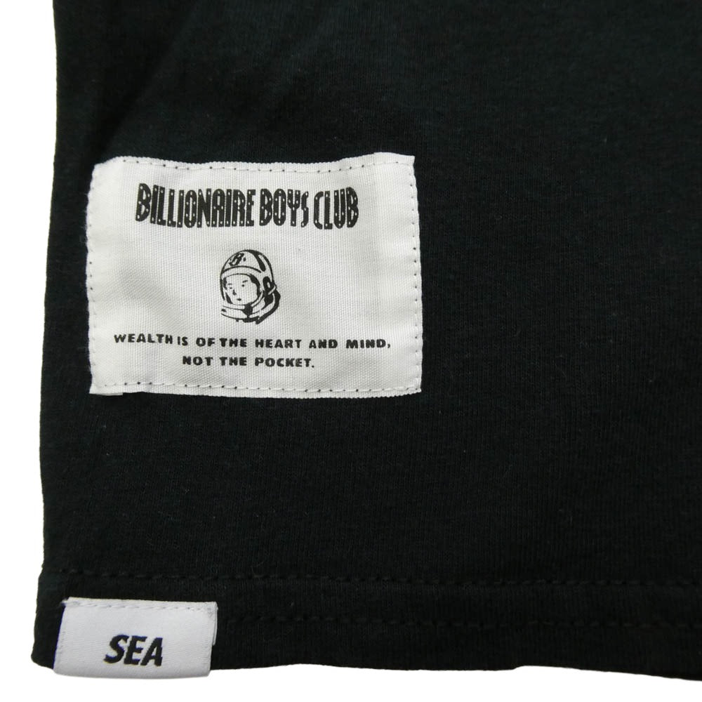 WIND AND SEA ウィンダンシー Billionaire Boys Club ビリオネアボーイズクラブ BBCJP195ST011 × BILLIONAIRE BOYS CLUB ロゴ プリント コットン 半袖 Tシャツ ブラック系 M【中古】