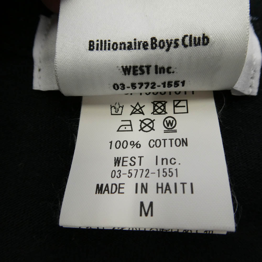 WIND AND SEA ウィンダンシー Billionaire Boys Club ビリオネアボーイズクラブ BBCJP195ST011 × BILLIONAIRE BOYS CLUB ロゴ プリント コットン 半袖 Tシャツ ブラック系 M【中古】