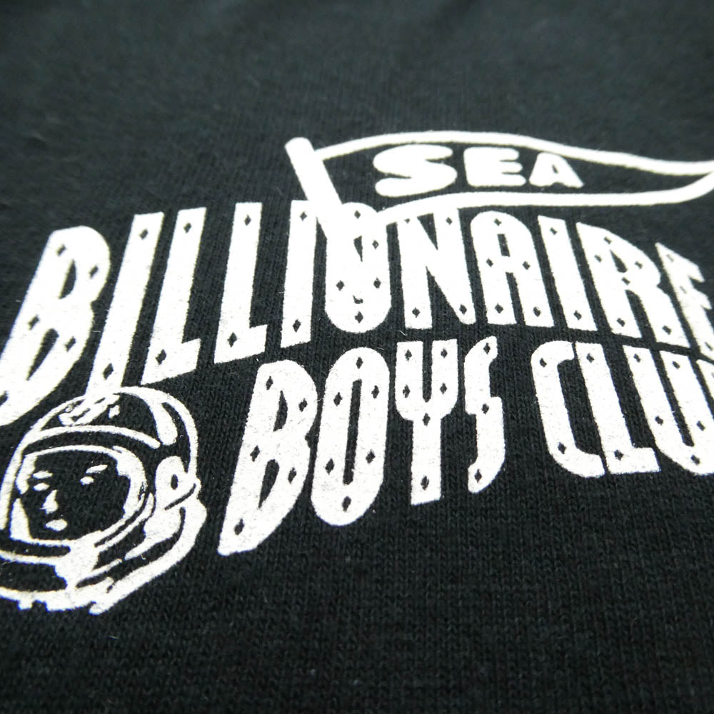WIND AND SEA ウィンダンシー Billionaire Boys Club ビリオネアボーイズクラブ BBCJP195ST011 × BILLIONAIRE BOYS CLUB ロゴ プリント コットン 半袖 Tシャツ ブラック系 M【中古】