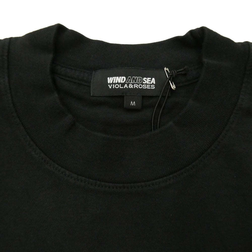 WIND AND SEA ウィンダンシー WDS-C-V/R-23-Q1-CS-01 VIOLA & ROSES ヴィオラアンドローゼス フラワープリント Tシャツ 半袖カットソー ブラック系 M【美品】【中古】