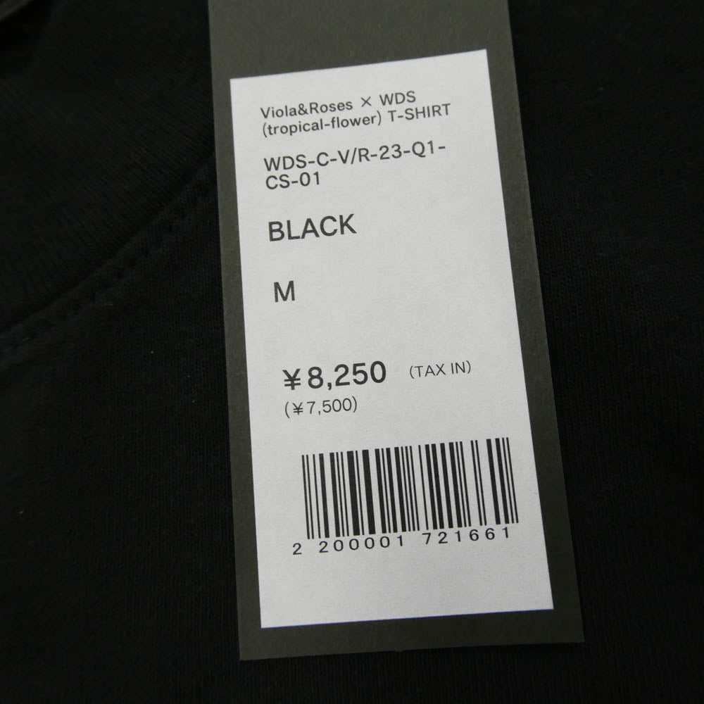 WIND AND SEA ウィンダンシー WDS-C-V/R-23-Q1-CS-01 VIOLA & ROSES ヴィオラアンドローゼス フラワープリント Tシャツ 半袖カットソー ブラック系 M【美品】【中古】