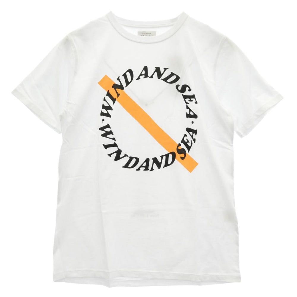 WIND AND SEA ウィンダンシー WDS-SAT-2S-01 × SATURDAYS SURF サタデーズサーフ フロントプリント Tシャツ 半袖カットソー ホワイト系 M【新古品】【未使用】【中古】