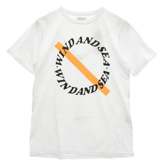 WIND AND SEA ウィンダンシー WDS-SAT-2S-01 × SATURDAYS SURF サタデーズサーフ フロントプリント Tシャツ 半袖カットソー ホワイト系 M【新古品】【未使用】【中古】